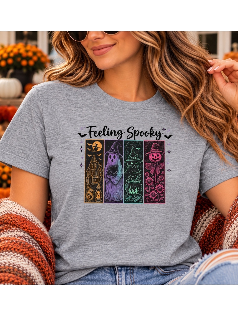 Feeling Spooky Halloween Graphic T-Shirt for Women